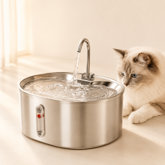 Stainless Steel Automatic Circulating Fountain Cat Water Dispenser